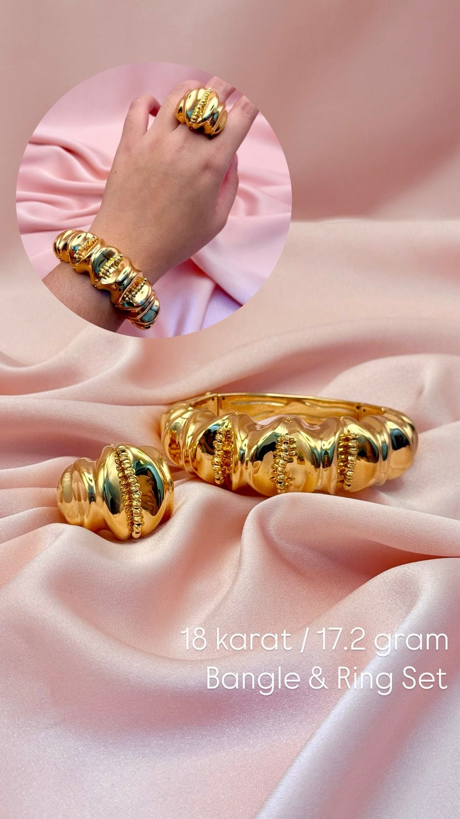 Roma Collection – 18K Gold Ring & Bangle (17.2g)