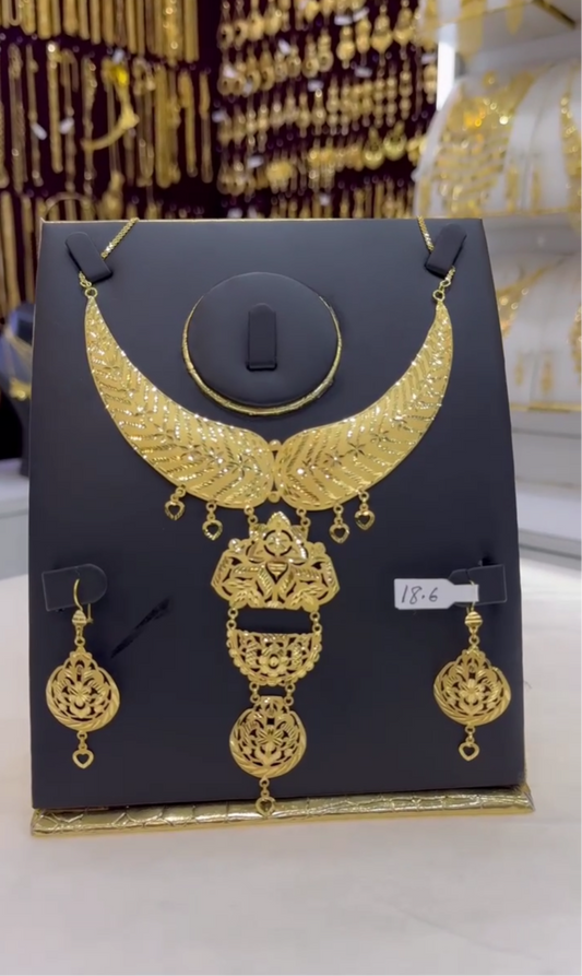 Royal Sahel 21K Gold Set – Dubai Masterpiece - 18.6 G