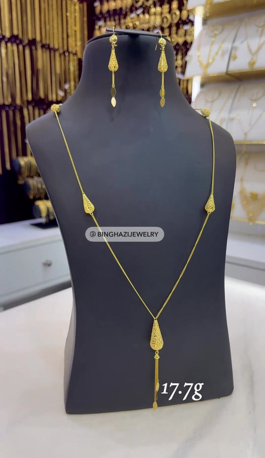 Gildora 17.7g Gold Necklace Set – Elegant Necklace & Matching Earrings