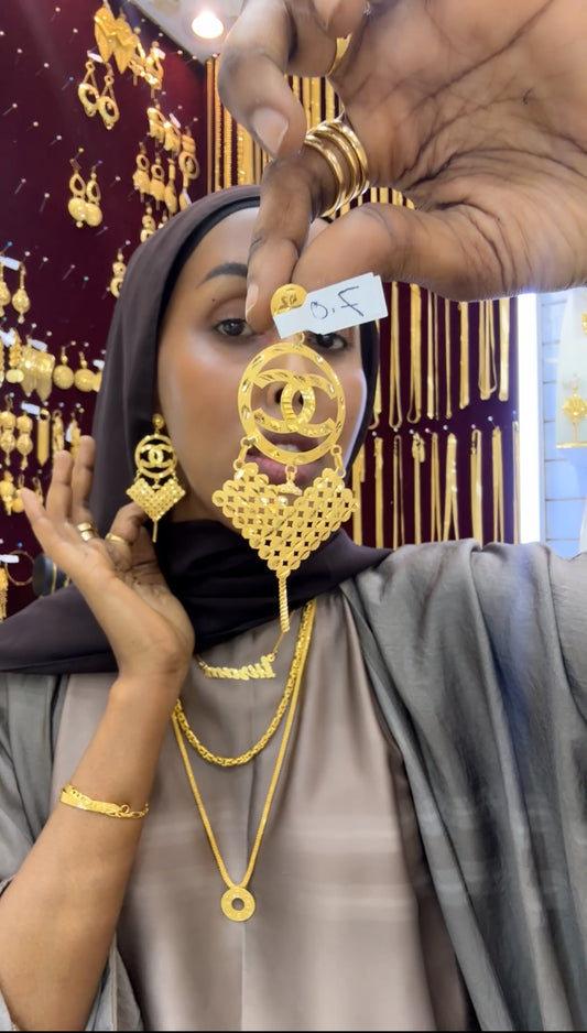 Designer-Inspired 21K Gold Chandelier Earrings for Women 7.0 g