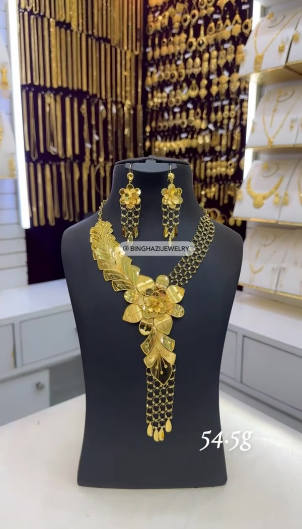 Turkish Floral Long Necklace – 53.5 g