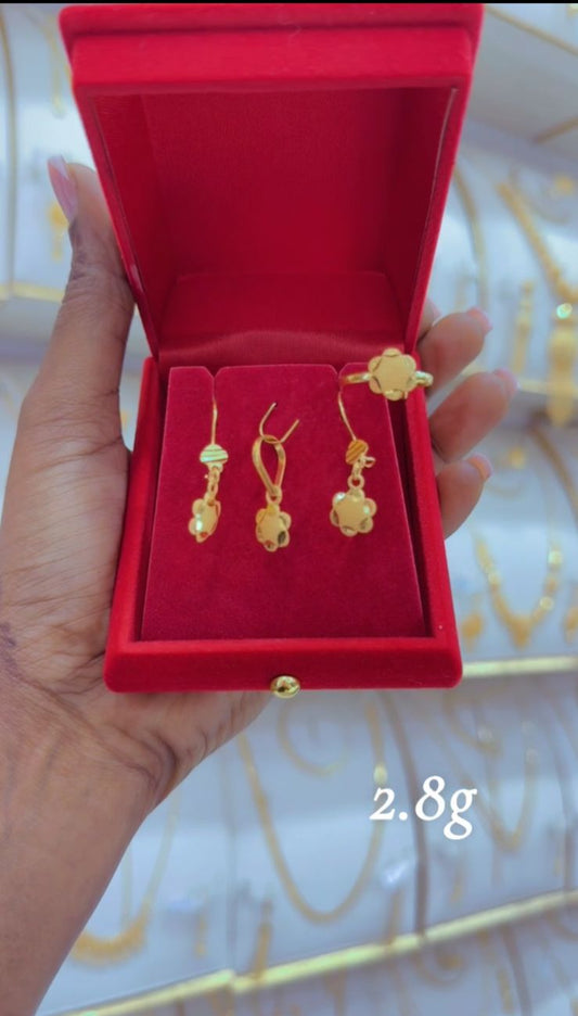 Golden Bloom Dubai Set – 21K, 2.8g