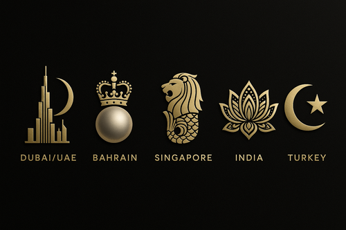 DUBAI , BAHRAIN , SINGAPORE, INDIA AND TURKEY MAKE COUNTRY ICONS LUXUY BLACK BG 