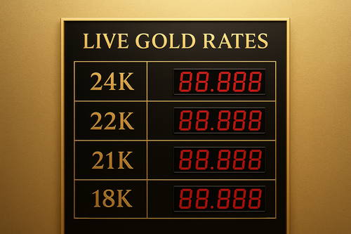 LIVE GOLD RATES 24K , 22K , 21K , 18K