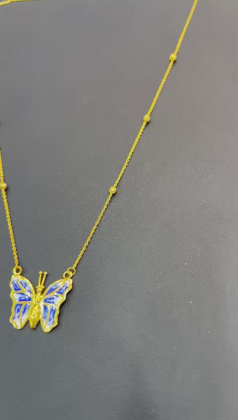 Blue & White Butterfly Chain 5.3 g