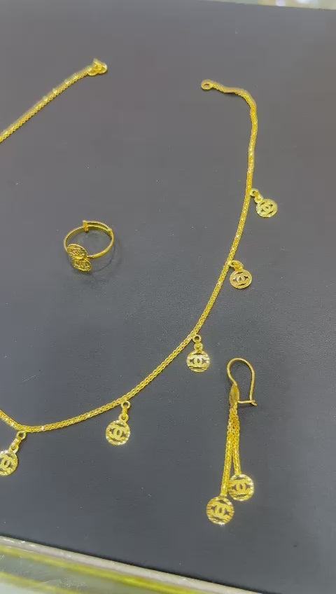 21k- Necklace Dubai Design 14.3 Grams