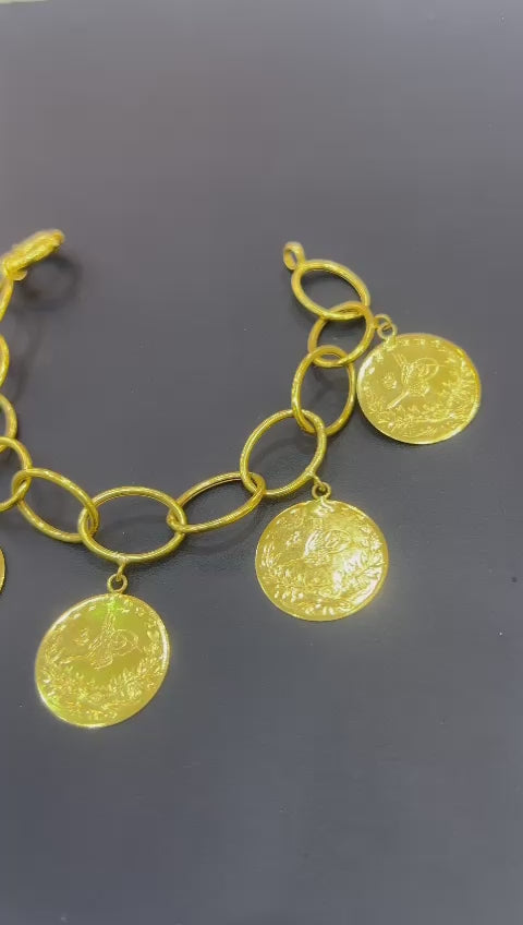 21k- Coin Bracelet Turkish Design 16.3 Gram