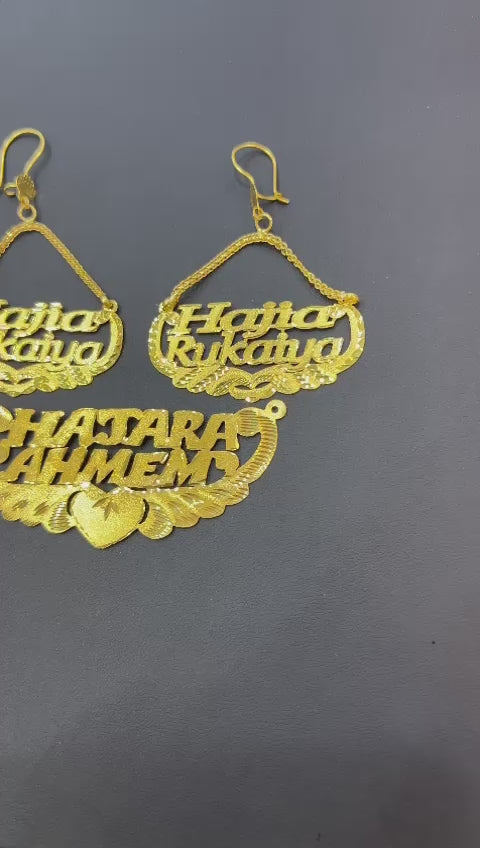 21k - Name pendant set